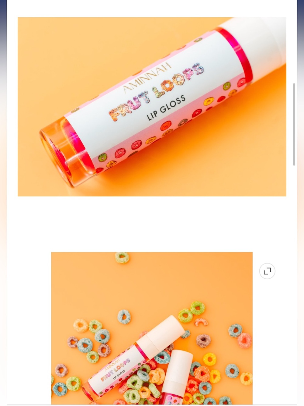 Aminnah Fruit Loops Lip Gloss — Pink & Purple